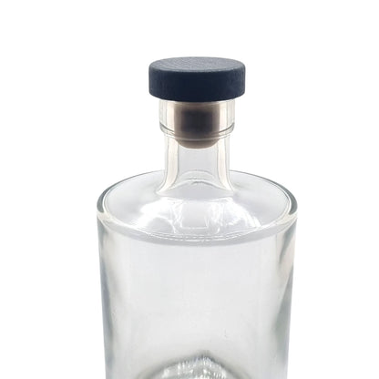 500ml Gallileo Standard Clear Round Glass Bottle with black stopper