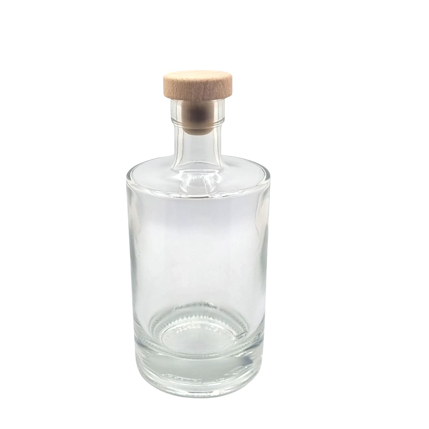 500ml Gallileo Standard Clear Round Glass Bottle with natural stopper