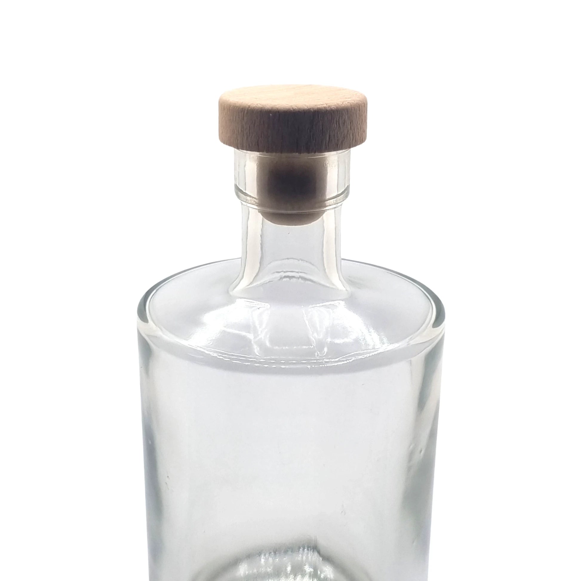 500ml Gallileo Standard Clear Round Glass Bottle with natural stopper