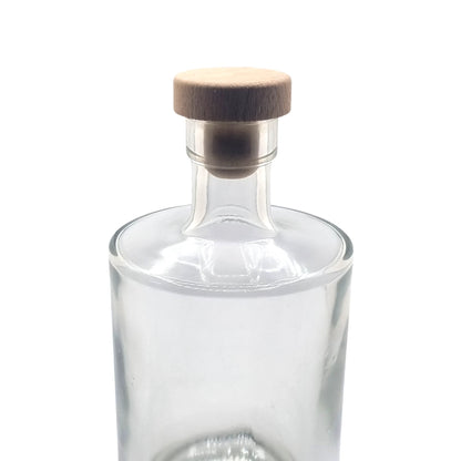 500ml Gallileo Standard Clear Round Glass Bottle with natural stopper