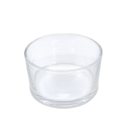 50cl Flat Dish Clear Round Candle Glass