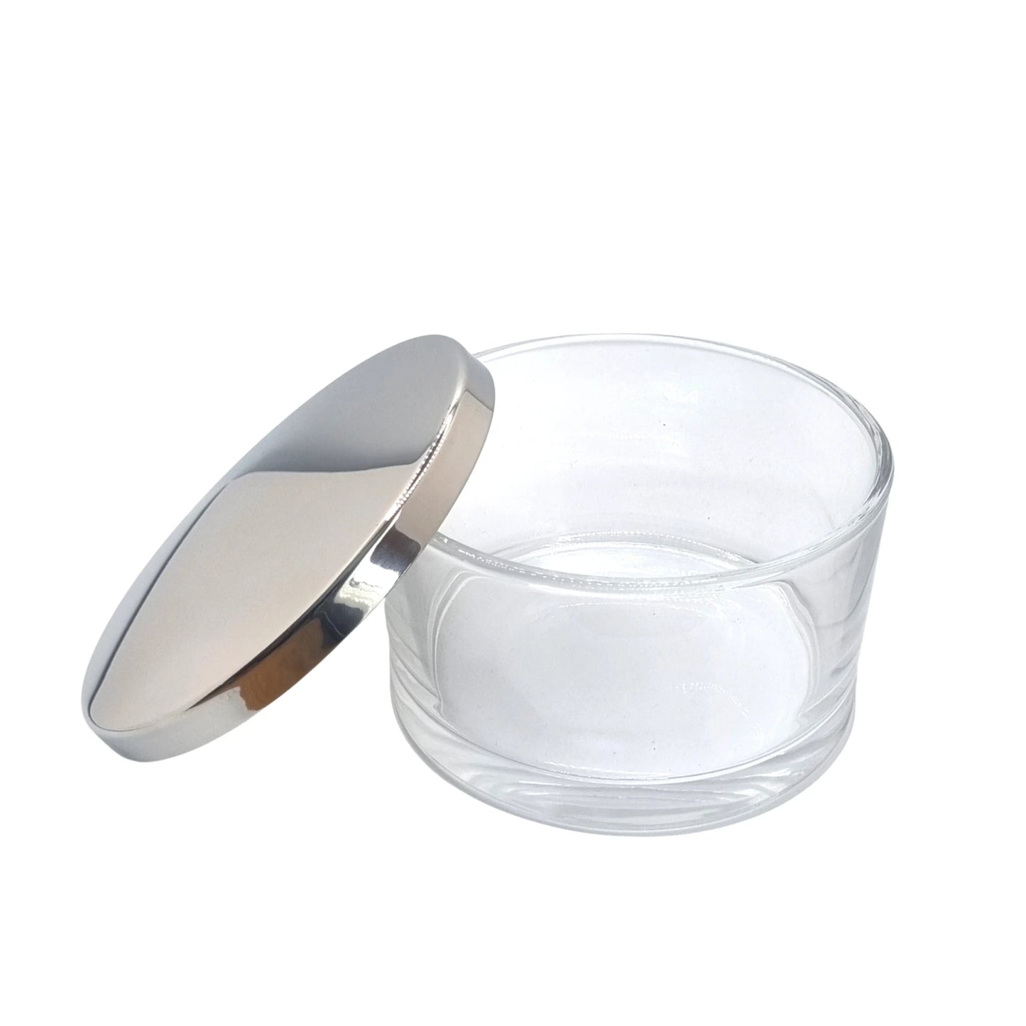 50cl Flat Dish Clear Round Candle Glass