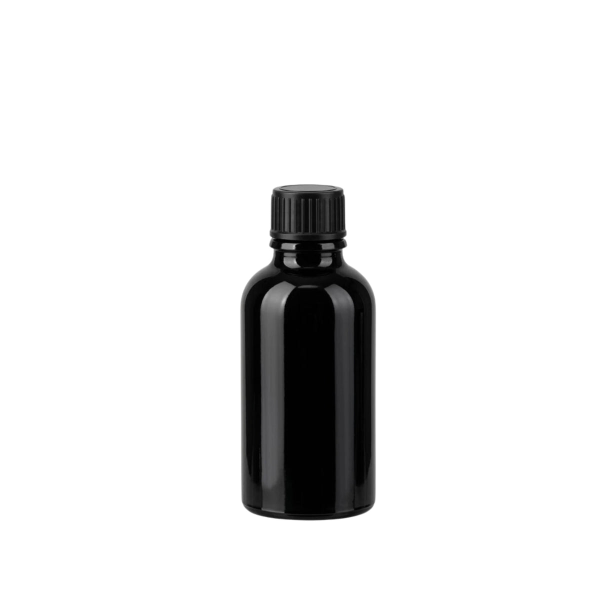 50ml Black Round Glass Dropper Bottle