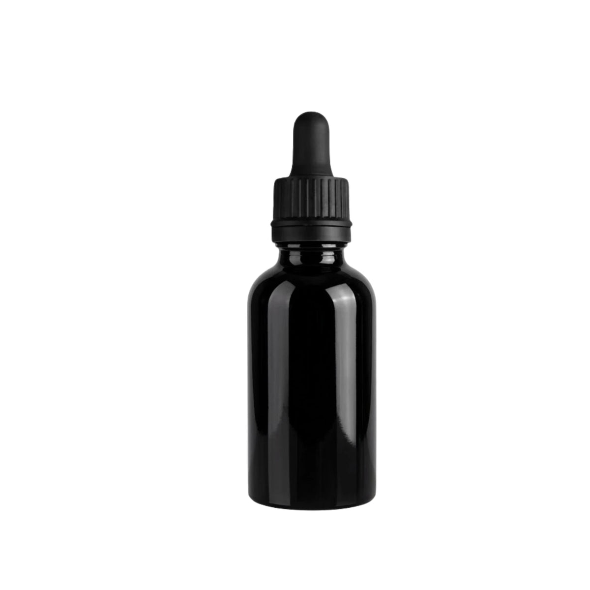 50ml Black Round Glass Dropper Bottle