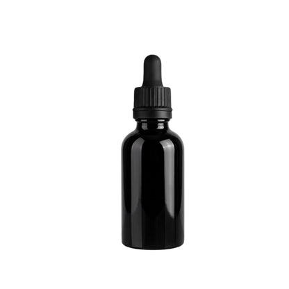 50ml Black Round Glass Dropper Bottle