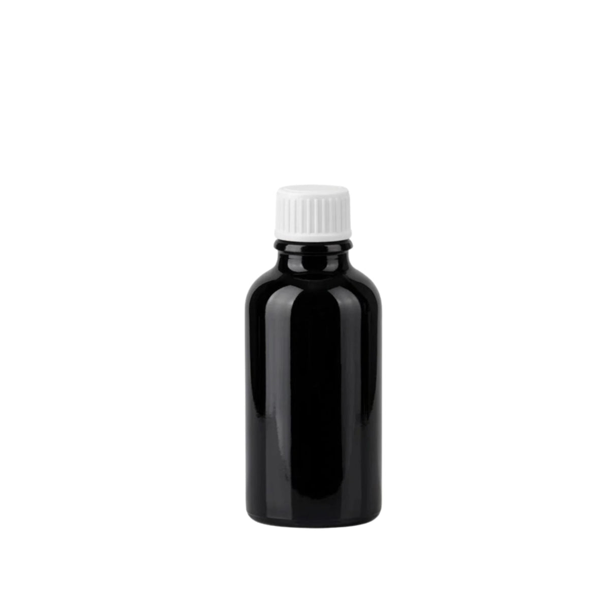 50ml Black Round Glass Dropper Bottle