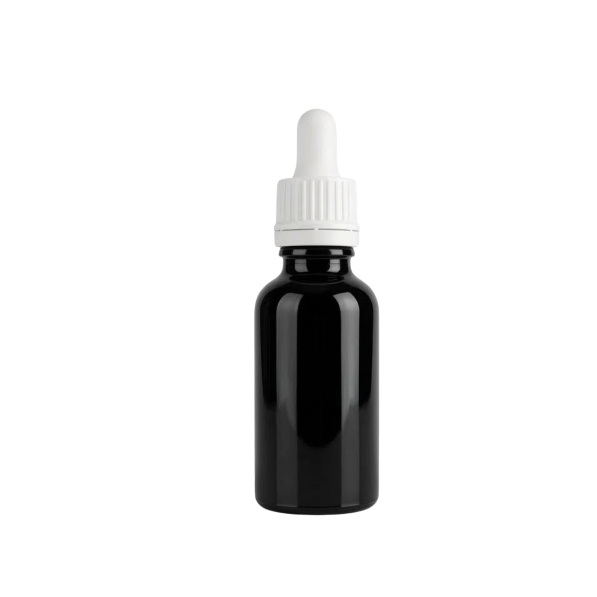 50ml Black Round Glass Dropper Bottle