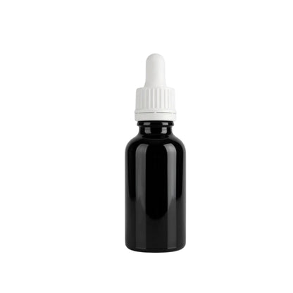 50ml Black Round Glass Dropper Bottle