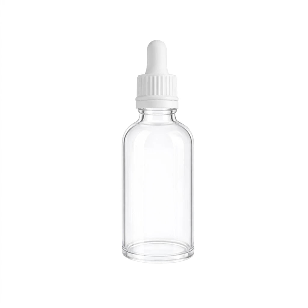 50ml Dropper Clear Round Glass Bottle