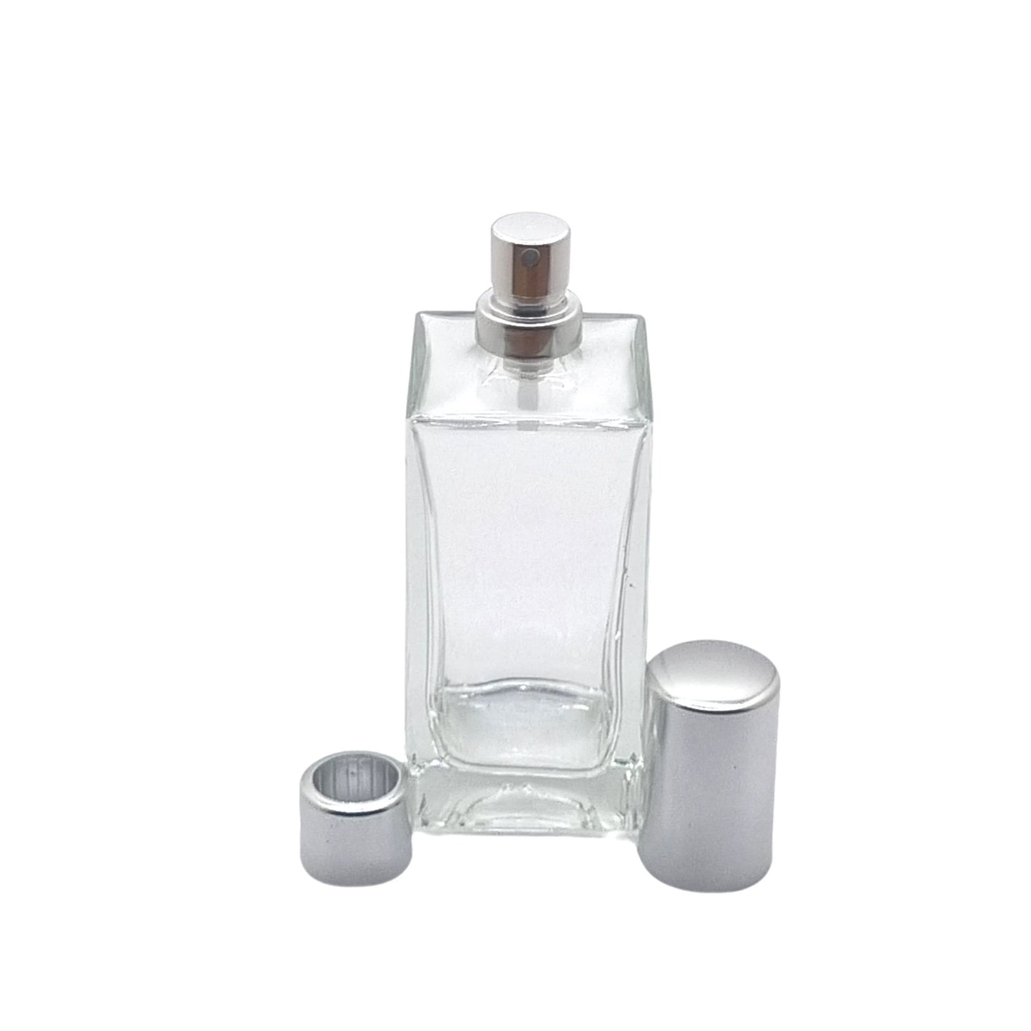 50ml Delacroix Clear Square Glass Bottle