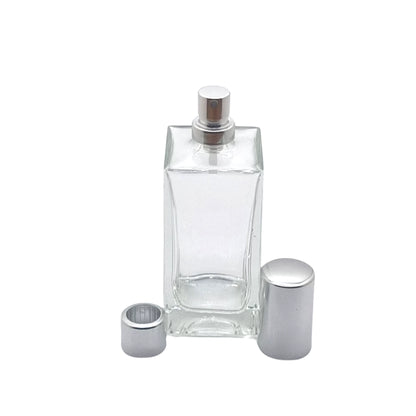 50ml Delacroix Clear Square Glass Bottle