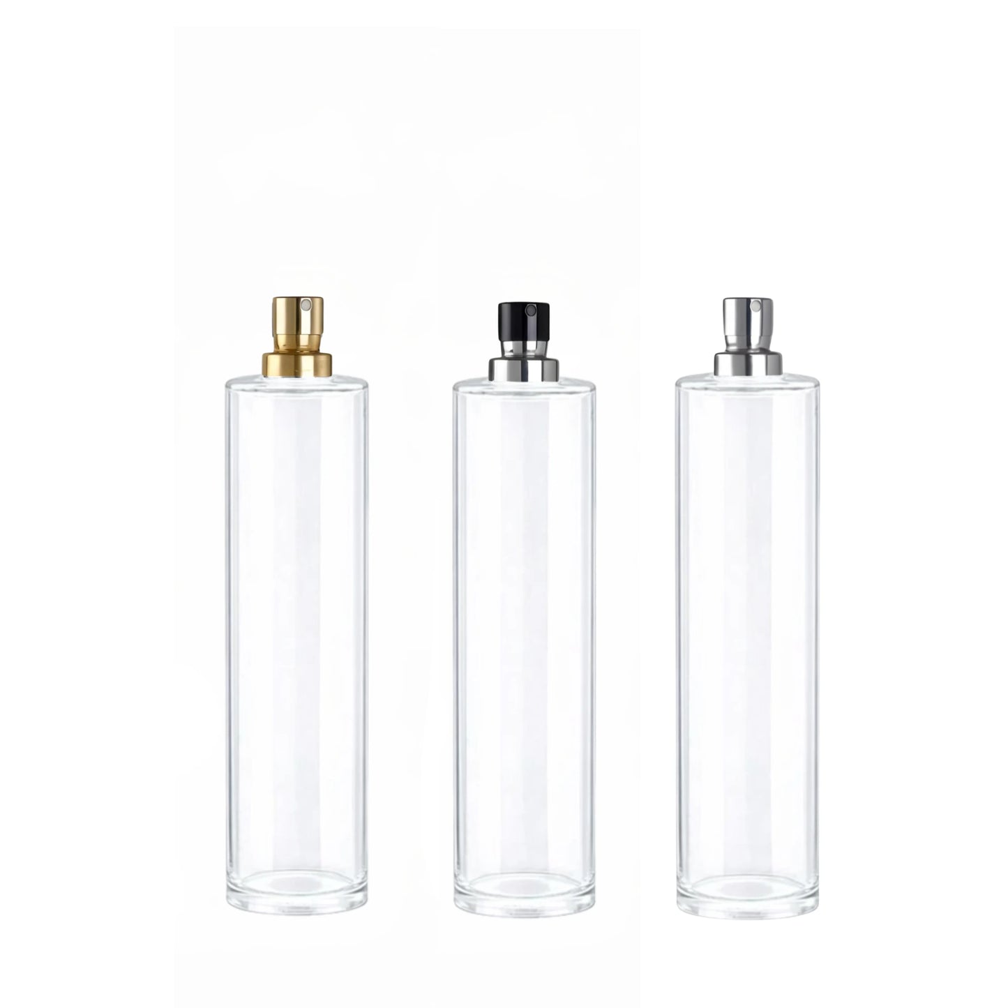 50ml Tall Cuban Clear Round Glass Bottle