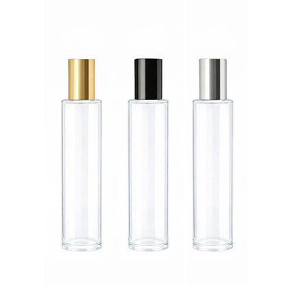 50ml Tall Cuban Clear Round Glass Bottle