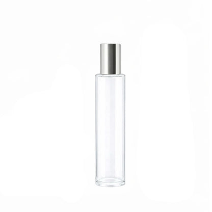 50ml Tall Cuban Clear Round Glass Bottle