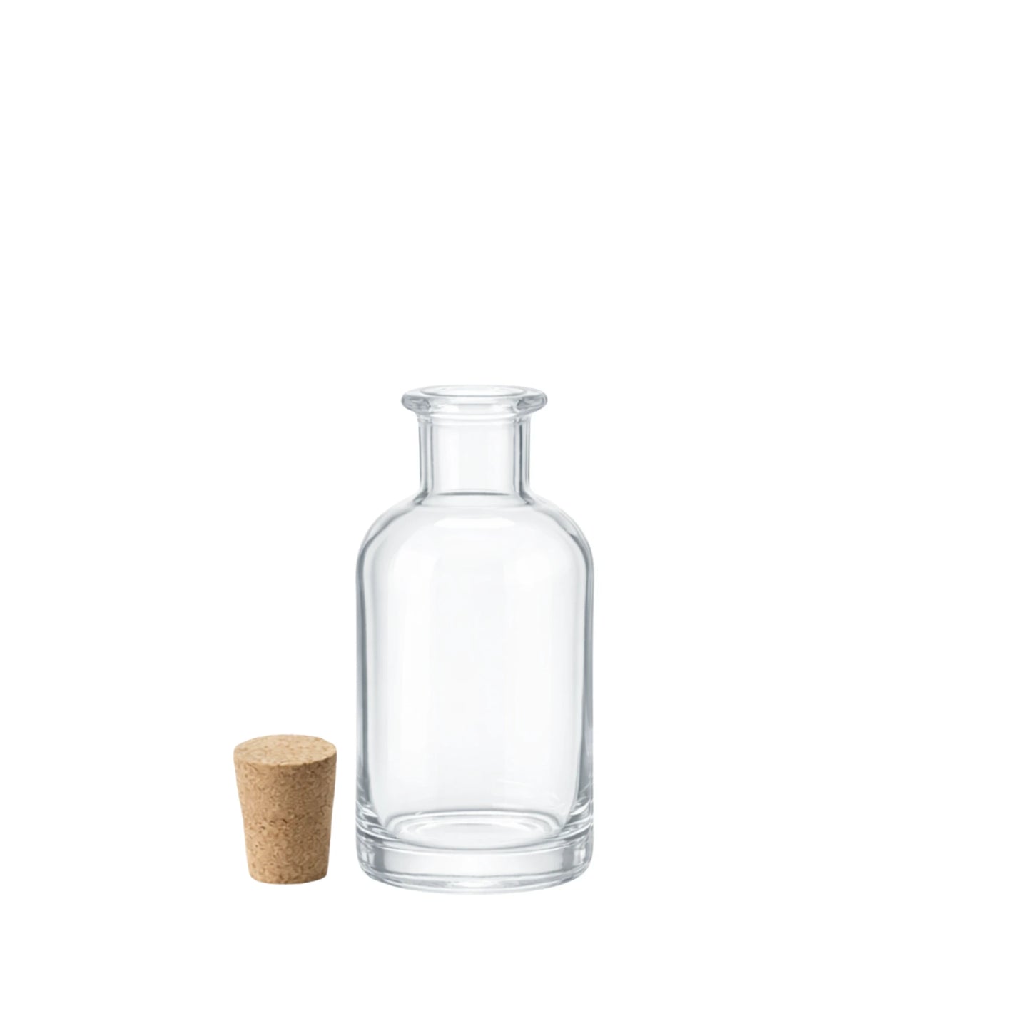 50ml Vecchia Clear Round Glass Bottle