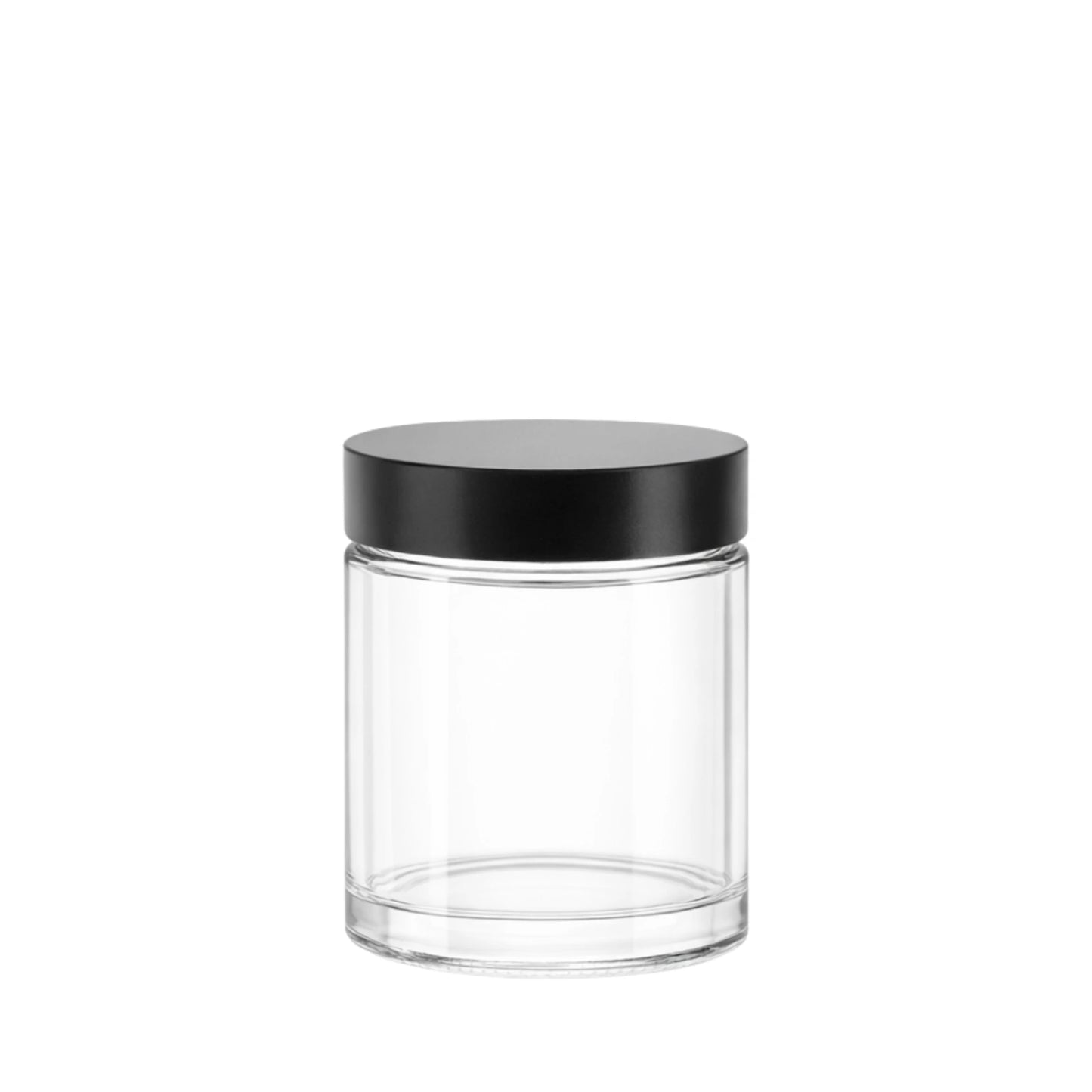60ml Clear glass candle jar with black lid