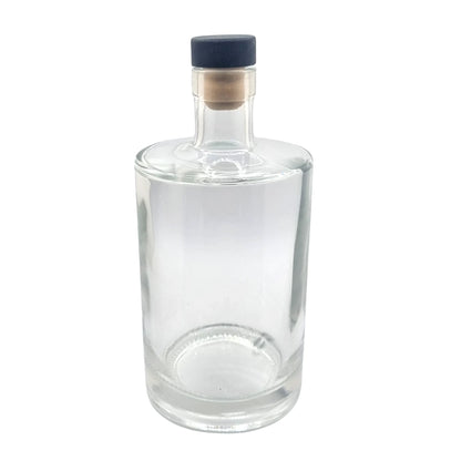 700ml Gallileo Standard Clear Round Glass Bottle with black stopper