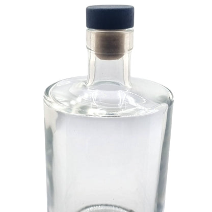 700ml Gallileo Standard Clear Round Glass Bottle with black stopper