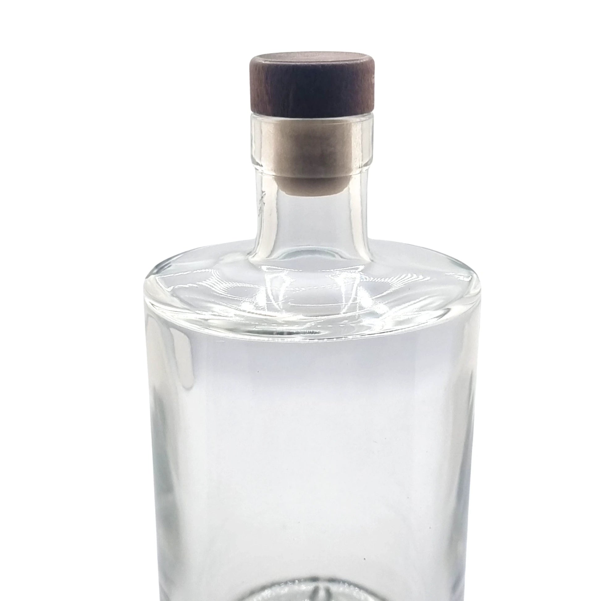 700ml Gallileo Standard Clear Round Glass Bottle with teak stopper
