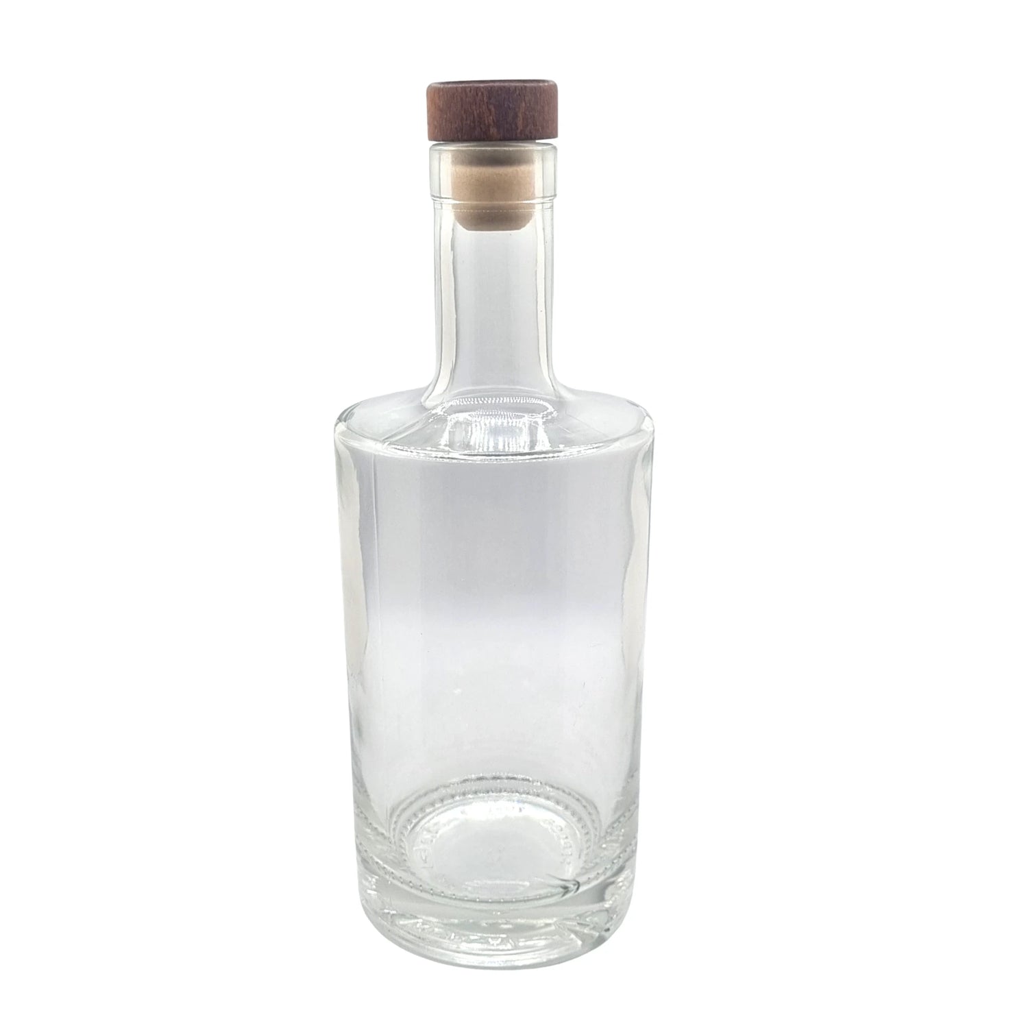 700ml Passion Clear Round Glass Bottle with teak stopper