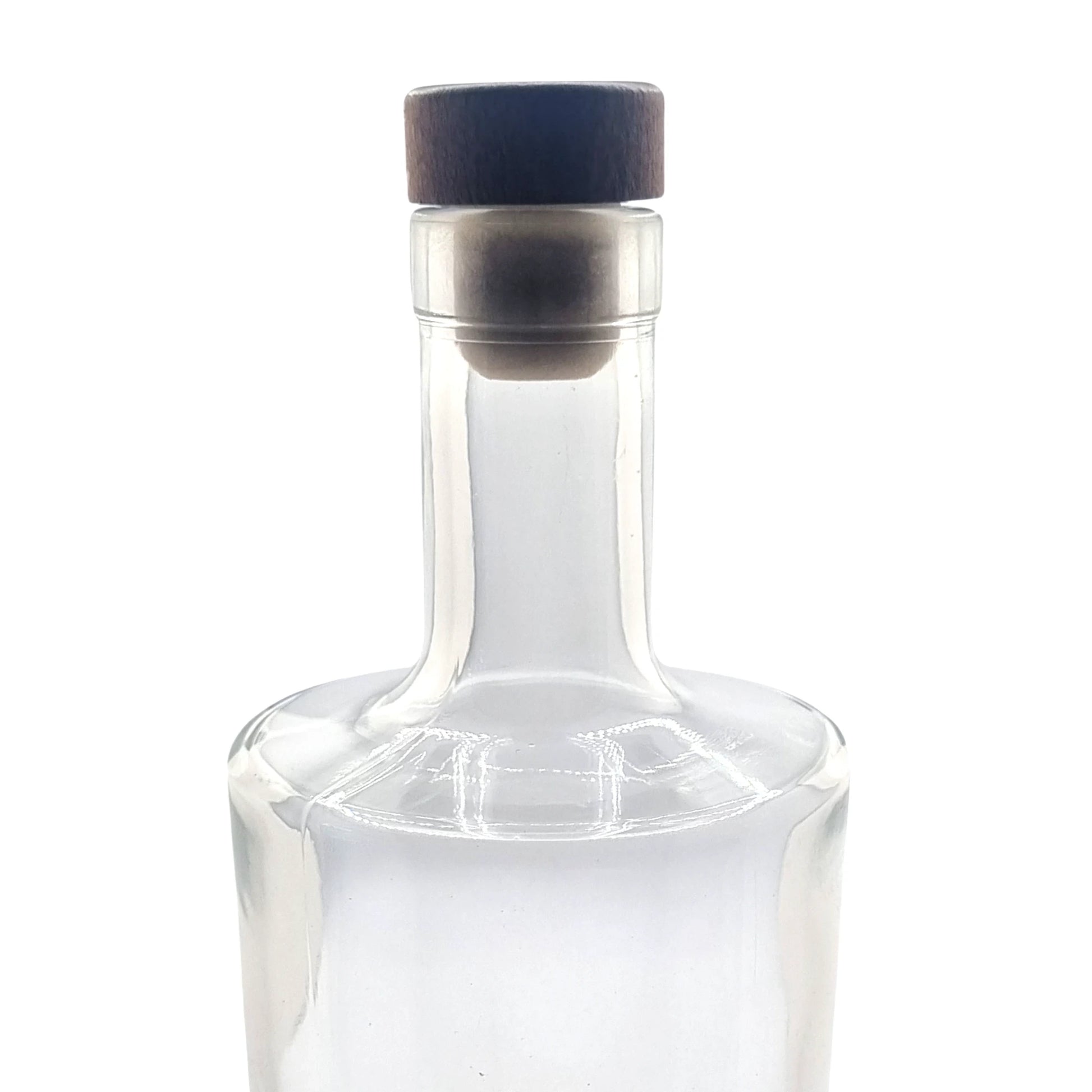 700ml Passion Clear Round Glass Bottle with teak stopper