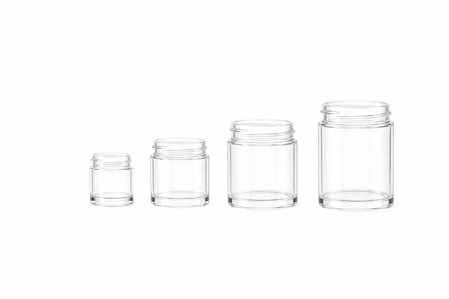 Clear glass ointment jars