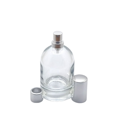 50ml Bazille Clear Round Glass Bottle