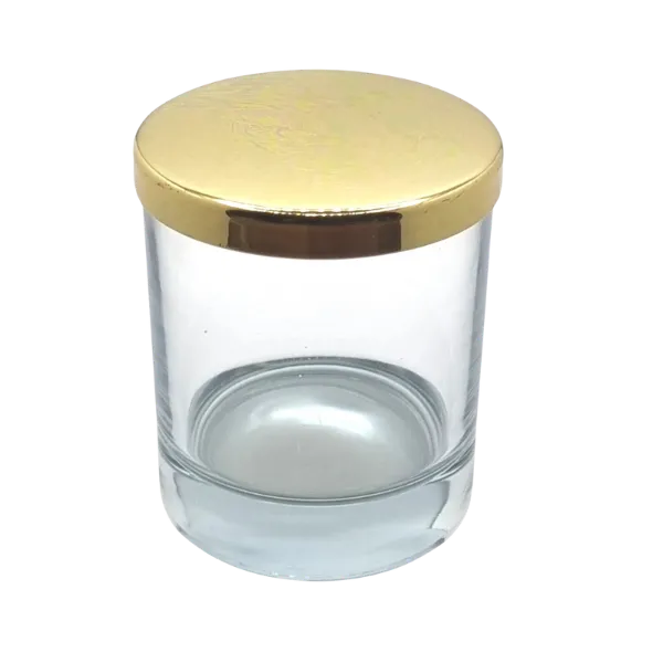 Candle glass with gold lid