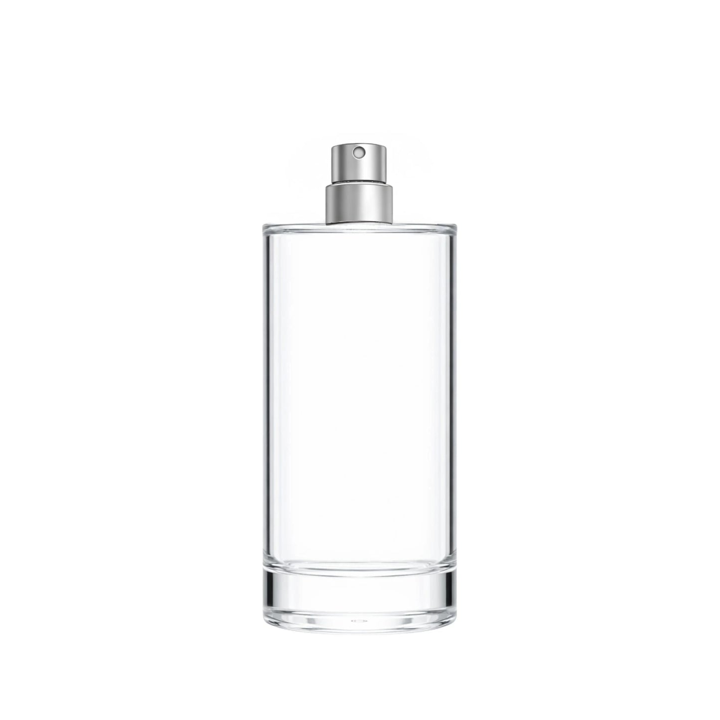 100ml Charlotte clear glass fragrance bottle with matt silver atomiser