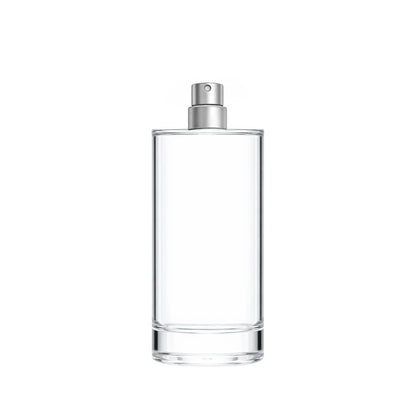100ml Charlotte clear glass fragrance bottle with matt silver atomiser