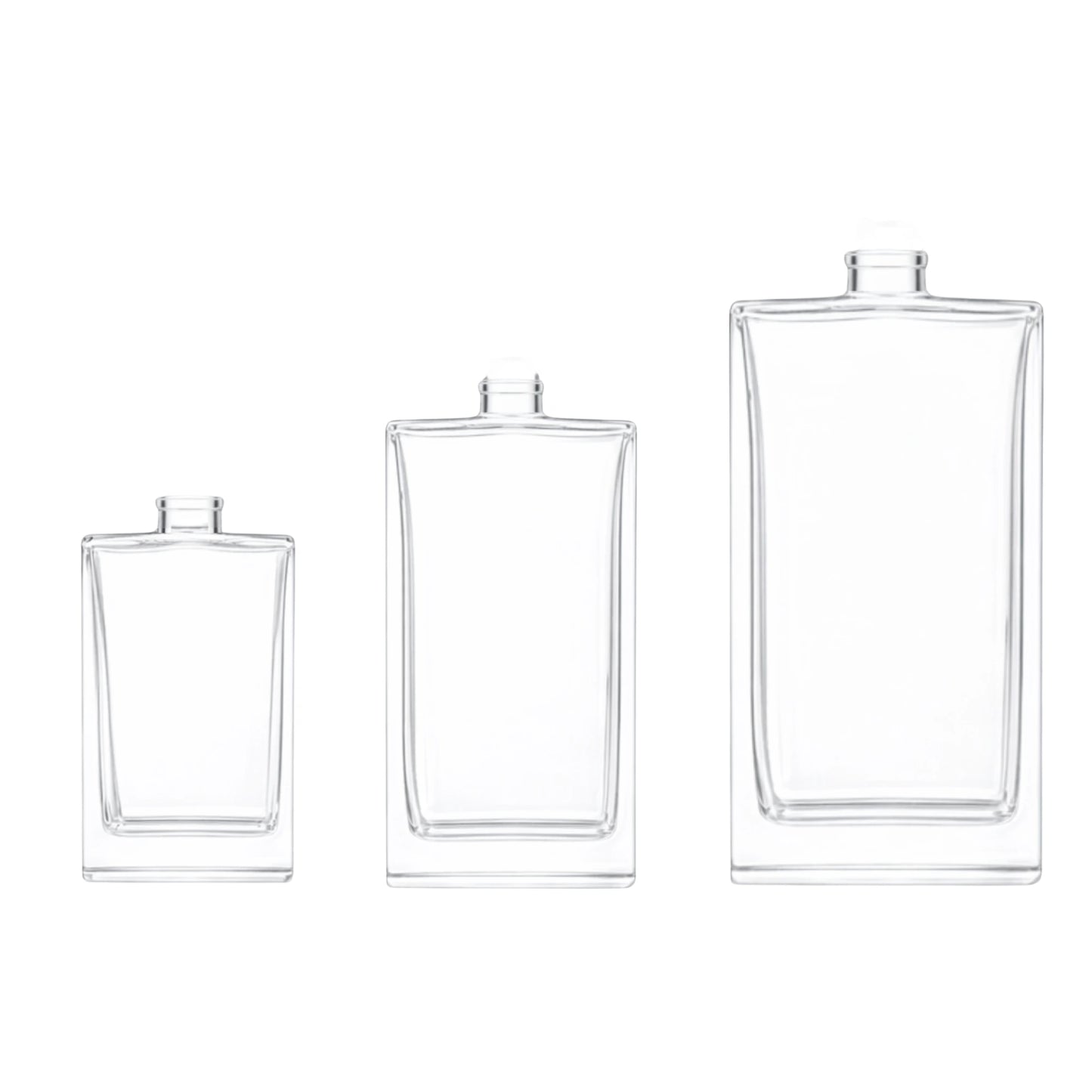 100ml Delacroix Clear Square Glass Bottle