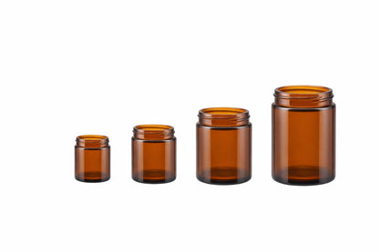 Amber cosmetic jars