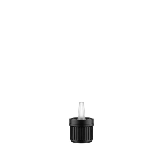 GL18 Black Tamper Evident 2.0mm Dropper Cap