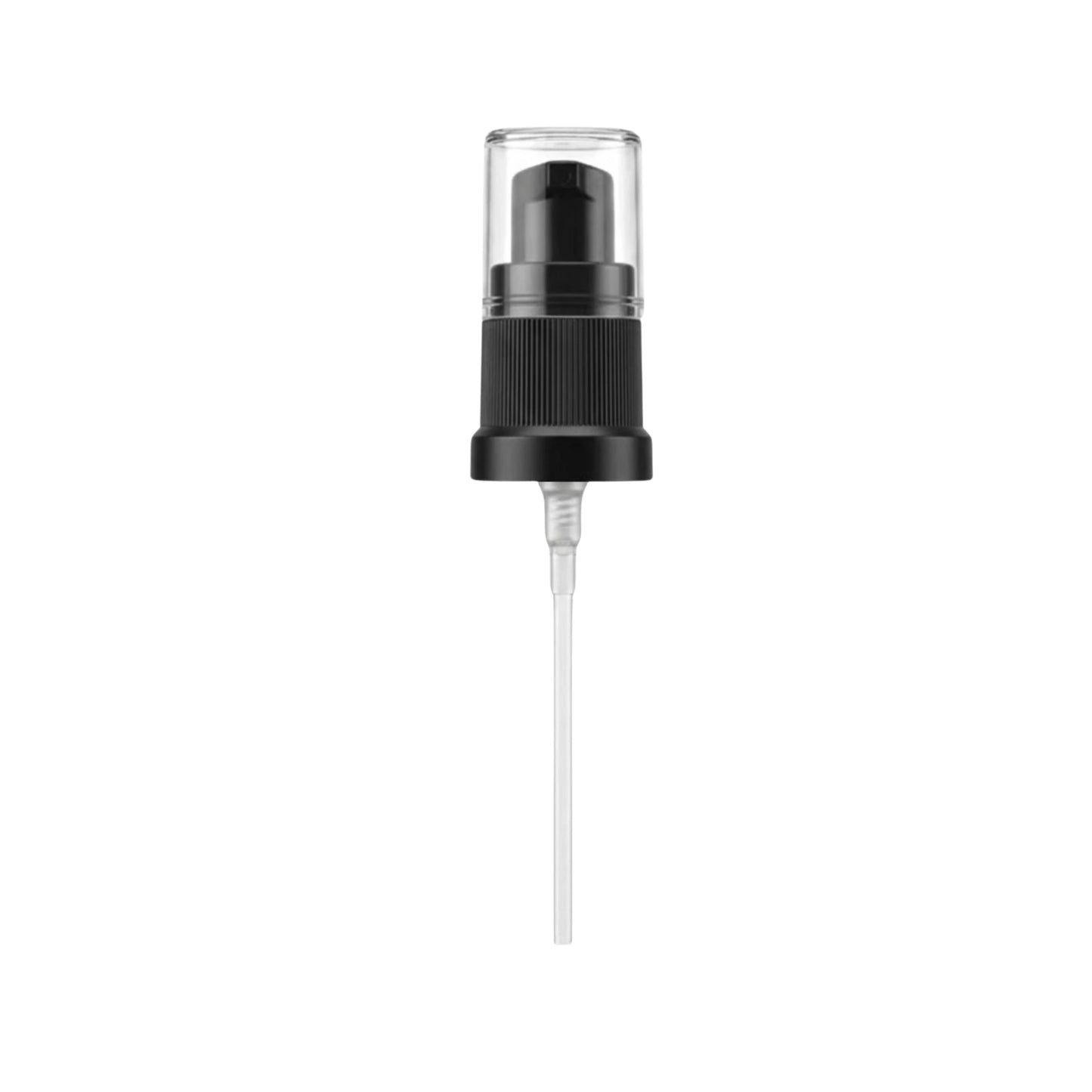 GL18 Black Treatment Pump and Clear Overcap, 105mm Dip Tube