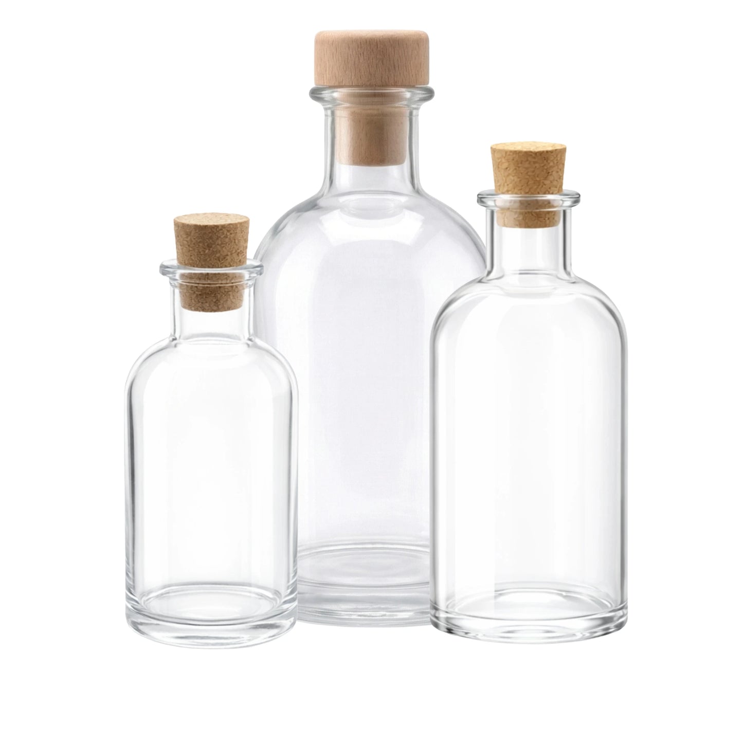 250ml Vecchia Clear Round Glass Bottle