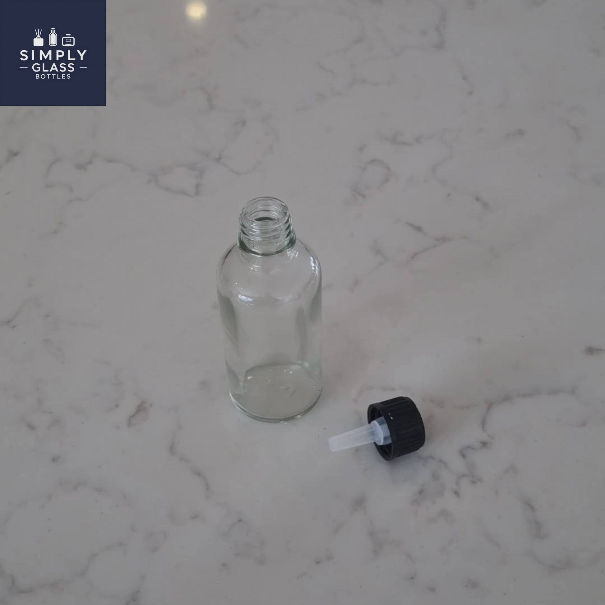 GL18 Black Non-TE Dripper Cap for glass dropper bottle