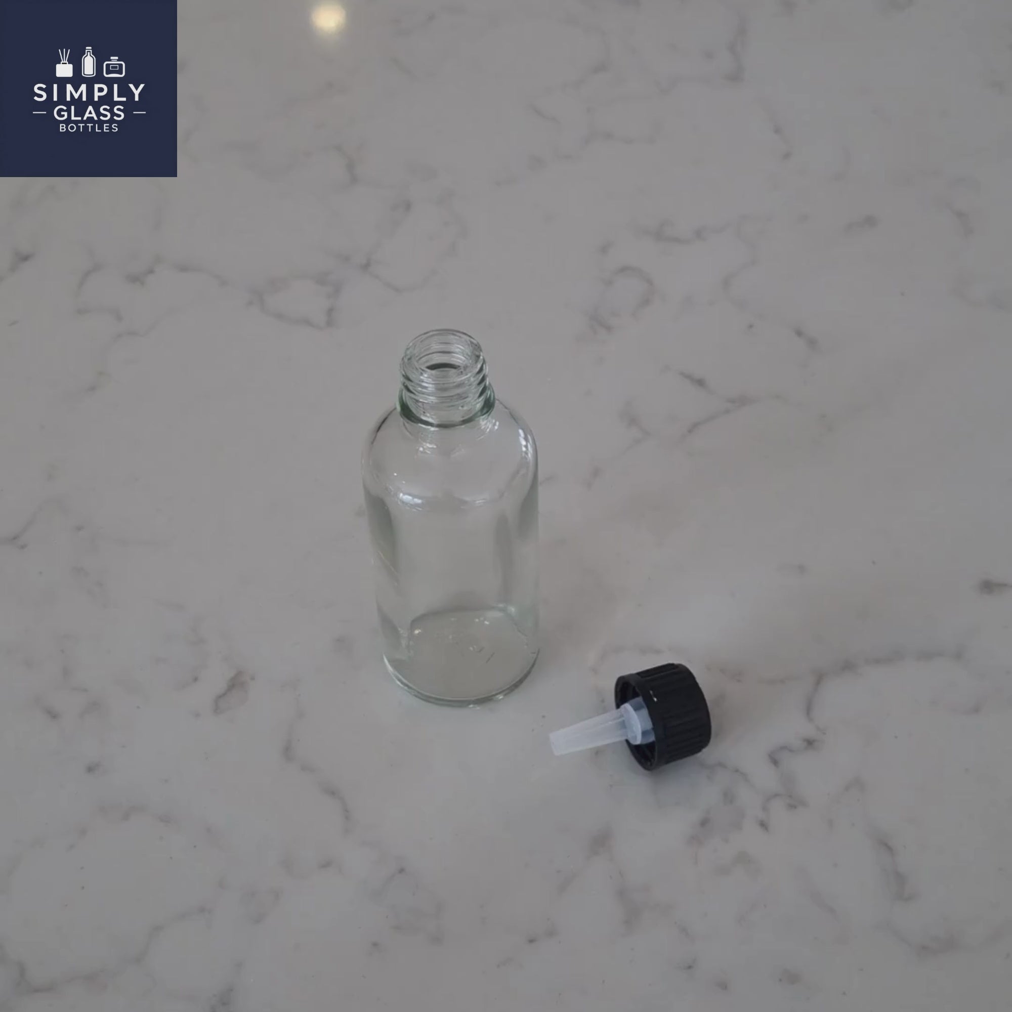 GL18 Black Non-TE Dripper Cap for glass dropper bottle