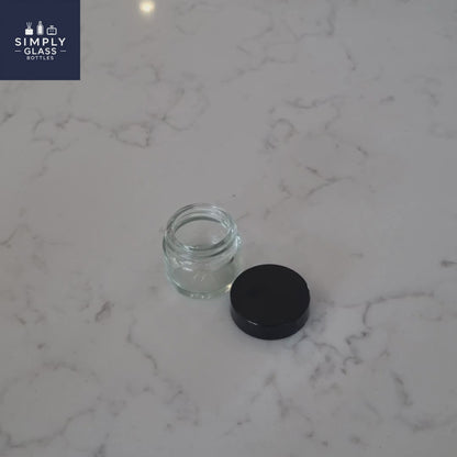 38R3 black Lid for glass ointment jar