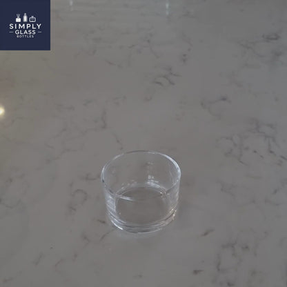 10cl clear round candle glass