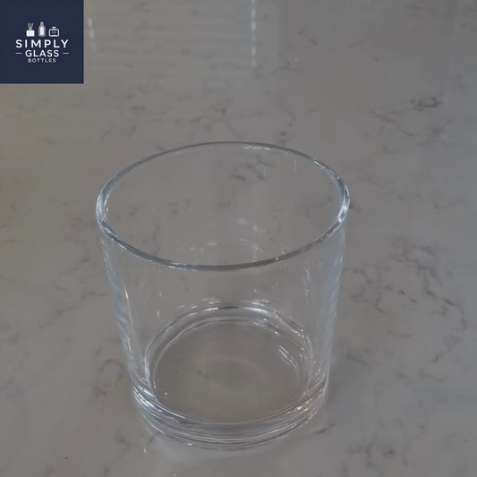 100cl Tank Clear Round Candle Glass