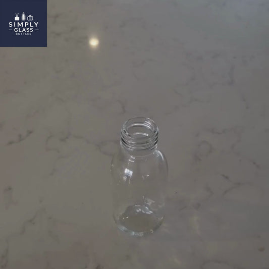 100ml Alpha/Sirop Clear Round Glass Bottle (Pallet Qty 5,184 Units)