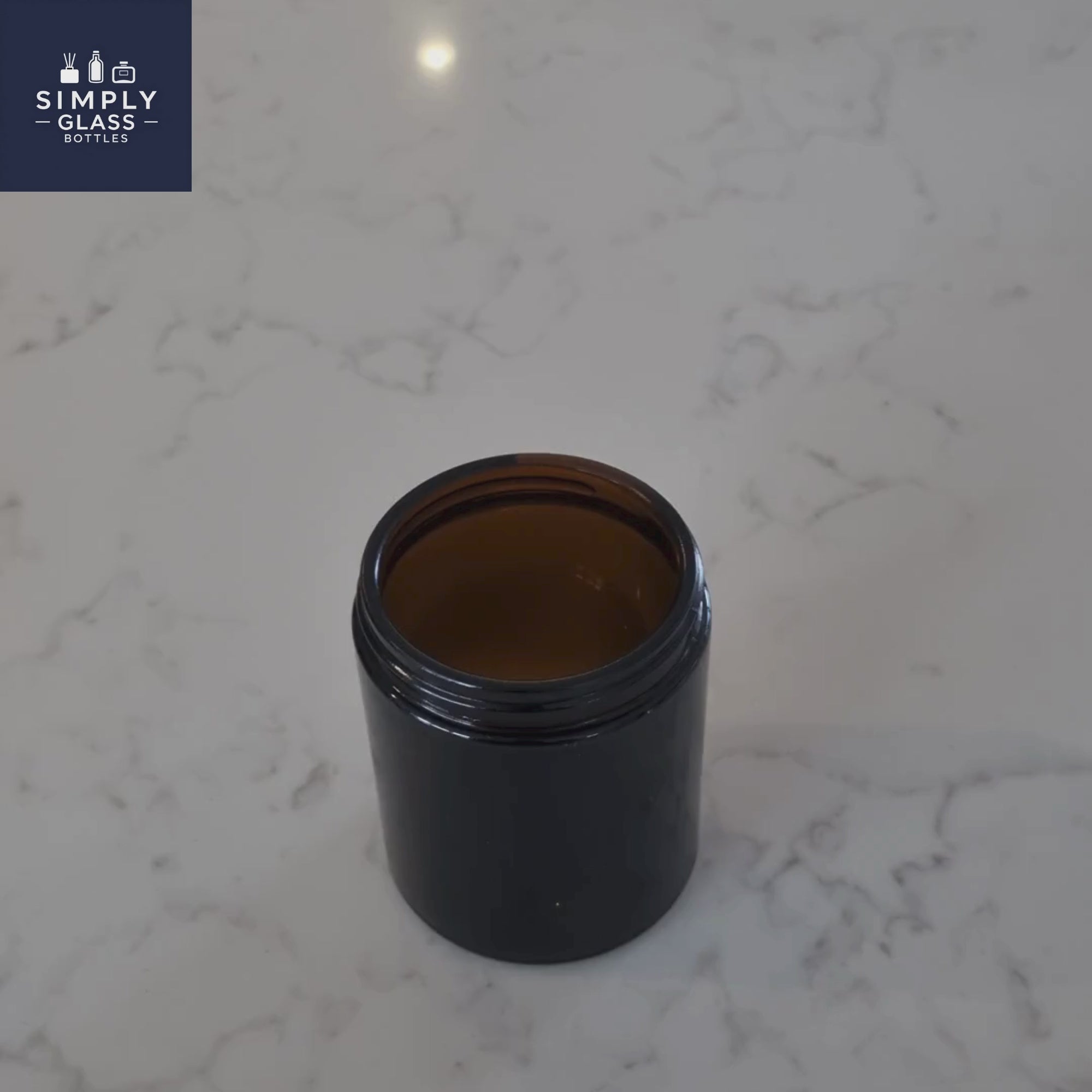 Load video: 180ml Amber candle jar