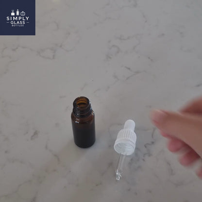 59ml White Pipette with amber glass dropper bottle
