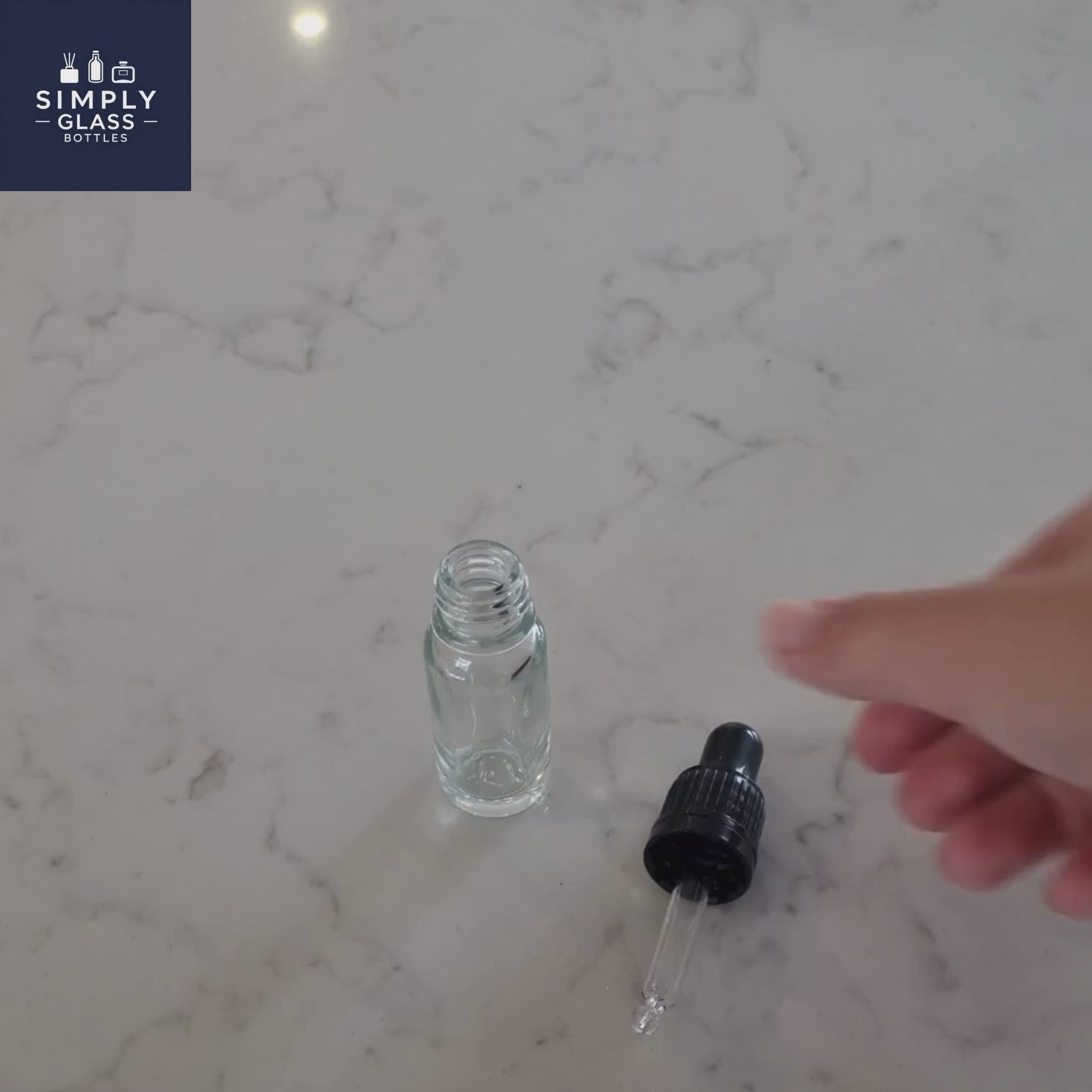 59ml Black Pipette with clear glass dropper bottle