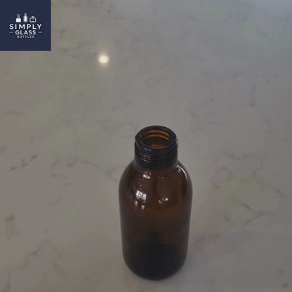 150ml Alpha/Sirop Amber Round Glass Bottle (Pallet Qty 3,360 Units)