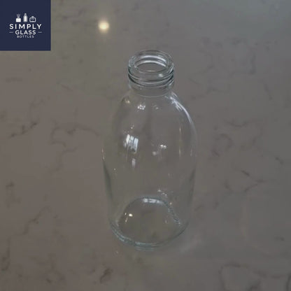 300ml Alpha/Sirop Clear Round Glass Bottle (Pallet Qty 1,440 Units)